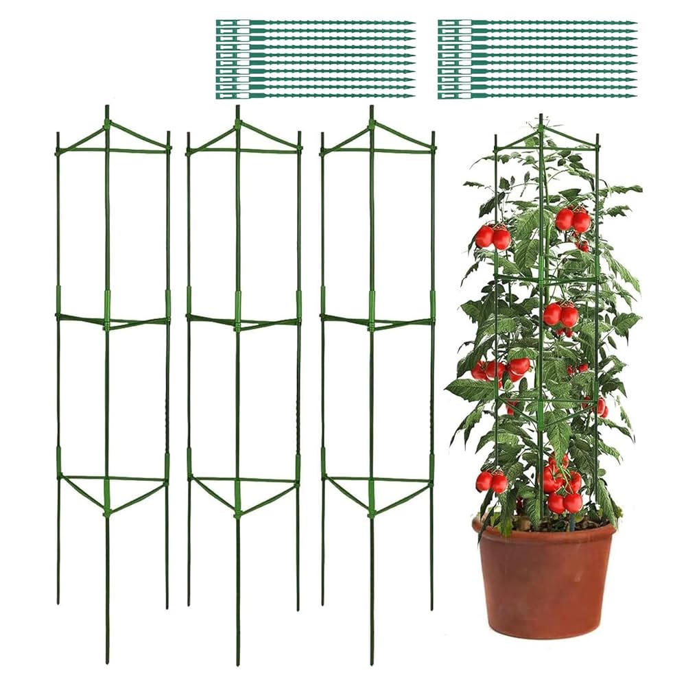 Amazon | STATIN4 トマト支柱 園芸支柱 植物支柱 花支え つる性